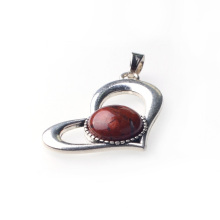 Red Jasper Heart Pendant for Necklaces Making